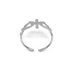 304 Stainless Steel Cross & Infinity Open Cuff Rings for Women RJEW-G285-11P-3
