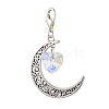 Alloy Moon & Glass Pendant Decorations HJEW-JM02689-01-2