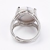 Adjustable Natural Howlite Finger Rings RJEW-F075-01Q-3