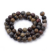 Natural Dendritic Jasper Beads Strands G-S259-10-8mm-2