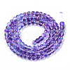 Transparent Spray Painted Glass Bead Strands GLAA-N035-03A-B03-2