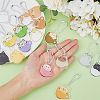 HOBBIESAY 16 Sets 16 Style Cartoon Cute Cat Animal  Acrylic Pendant Decoration with Iron Ball Chain HJEW-HY0001-06-3