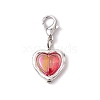 Heart Alloy & Acrylic Pendant Decorations HJEW-JM01642-4