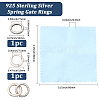 2Pcs 2 Styles 925 Sterling Silver Spring Gate Rings STER-BBC0008-72-2