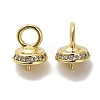 Brass Micro Pave Cubic Zirconia Cup Pearl Peg Bails Pin Pendants KK-S397-05D-2