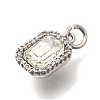 Brass Micro Pave Cubic Zirconia and Glass Pendants KK-N289-14P-01-2