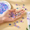 Biyun 160Pcs 8 Style Transparent Spray Painted Glass Beads GLAA-BY0001-01-15