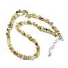 Natural Yellow Opal Chip Beaded Necklaces for Men Women NJEW-G159-01B-4