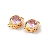 Real 18K Gold Plated Brass Cubic Zirconia Links Connectors KK-M243-04G-04-3