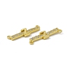 Rack Plating Brass Micro Pave Clear Cubic Zirconia Connector Charms KK-C007-37G-Z-3