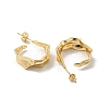 Brass Twist Ring Stud Earrings EJEW-B035-03KCG-2