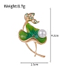 Alloy Lime Enamel Safety Pin Brooch PW-WGA511E-01-2