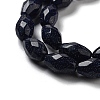 Synthetic Blue Goldstone Beads Strands G-P520-C25-01-4