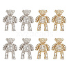 HOBBIESAY 8Pcs 2 Colors Alloy Rhinestone Cabochons MRMJ-HY0002-39-1