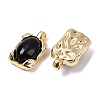 Brass with Glass and Imitation Agate Pendants Pendants KK-Q030-24G-2