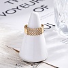 Brass Micro Pave Clear Cubic Zirconia Cuff Finger Rings for Women RJEW-G337-27G-3