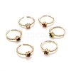 Brass Micro Pave Cubic Zirconia Cuff Rings RJEW-I077-03G-1