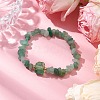 Electroplated Hexagon Prism Natural Quartz Chip Beaded Stretch Bracelets fo Women BJEW-JB10756-01-2