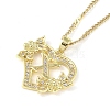 304 Stainless Steel Heart Pendant Necklaces with Cubic Zirconia NJEW-H029-01G-X-1
