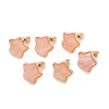 Natural Rose Quartz Stud Earrings EJEW-H153-01G-02-2