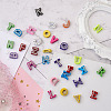 Mixed Color Zinc Alloy Grade A Rhinestone Letter Slide Charms ALRI-TA0001-12-5