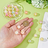 24Pcs 6 Colors UV Plating Printed Transparent Acrylic Beads TACR-DC0001-11-3