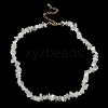 Natural Quartz Crystal Chips Beaded Necklace NJEW-FZ00004-01-2