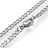 201 Stainless Steel Curb Chain Necklace NJEW-G326-05P-2