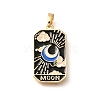 Tarot Card Brass Enamel Pendents KK-R212-02G-02-1