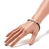 Synthetic Hematite Heishi Beaded Stretch Bracelet with Word Love BJEW-JB07570-3