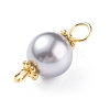 Shell Pearl Bead Connector Charms PALLOY-JF01350-3