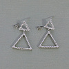 Triangle Brass Dangle Stud Earrings KM2949-2