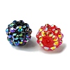 30Pcs 6 Colors Resin Rhinestone Beads RESI-FS0001-64-2