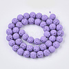 Spray Painted Natural Lava Rock Beads Strands G-N0324-C-06-2