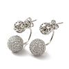 Rack Plating Brass Micro Pave Cubic Zirconia Ball Stud Earrings for Women EJEW-O001-07P-1