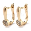 Brass Micro Pave Clear Cubic Zirconia Hoop Earrings for Women EJEW-U029-01G-03-1