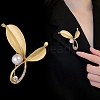 Leaf Zinc Alloy Rhinestone Brooches PW-WG10228-01-4