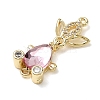 Brass Micro Pave Clear Cubic Zirconia Fish Links Connector Charms KK-K375-26G-3
