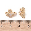 Brass Micro Pave Cubic Zirconia Slide Charms KK-B100-059G-4