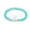 6Pcs Easter Rabbit Acrylic Beaded Stretch Bracelets BJEW-JB11294-3