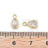 Brass Micro Pave Clear Cubic Zirconia Charms KK-G516-24G-3