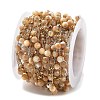 Natural Shell & 304 Stainless Steel Beads Link Chains CHS-K021-08A-02-2