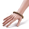 Natural Wood Round Beaded Stretch Bracelet with Synthetic Hematite BJEW-JB08154-4