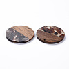 Transparent Resin & Walnut Wood Pendants LS-X-RESI-T035-35E-3