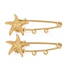 Starfish 304 Stainless Steel Safety Pins Brooch Findings SA-CBA098D-16C-G02-1