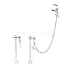 Tarnish Resistant 304 Stainless Steel Star Asymmetrical Earrings EJEW-JE04889-02-6