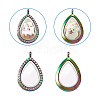 2Pcs 2 Style Alloy Magnetic Locket Pendants PALLOY-TA0002-35M-4