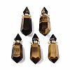 Faceted Natural Tiger Eye Pendants G-T131-15D-1