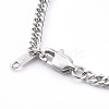 Tarnish Resistant Women's 304 Stainless Steel Diamond Cut Curb Chain Bracelets BJEW-JB06018-01-3