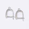 Brass Micro Pave AAA Cubic Zirconia Ear Harp Hoop Earring Findings KK-F699-05P-NR-1